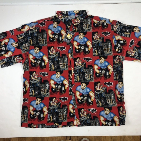 Vintage NWT Y2K Up Roc NYC Subway Graffiti Hip Hop Men's Short Sleeve Shirt 3XL - Picture 7 of 7